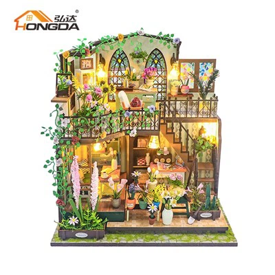 Dřevěný domeček pro panenky kutily Darcy Flower House